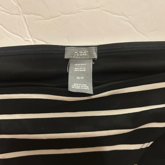 VINTAGE Victoria's Secret PINK Black Wrap Bikini Top & Aerie Striped Bottom XS - Picture 9 of 10